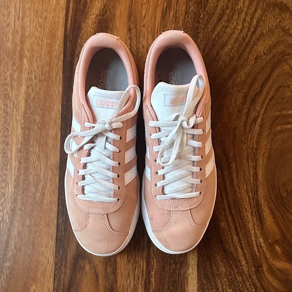 Adidas Women's Blush and White Sneakers